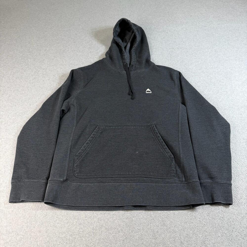 Burton Hoodie Mens Medium Gray DRYRIDE Fleece Pullover Sweater Hiking Comfy READ